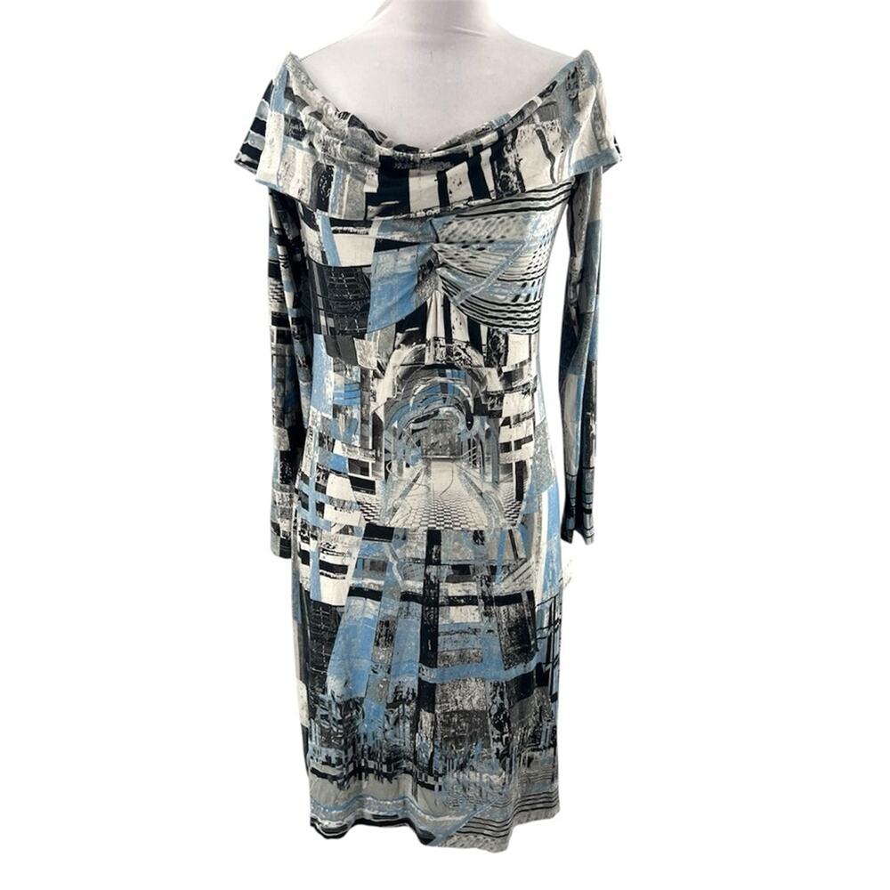 NWT Save the Queen off the shoulder Y2K abstract dress sz L